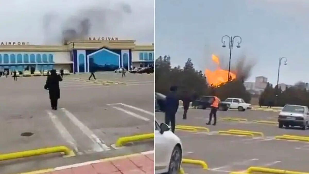 VIDEO/ Drone iraniene au lovit aeroportul din Nakhchivan, în Azerbaidjan. Doi civili au fost răniți