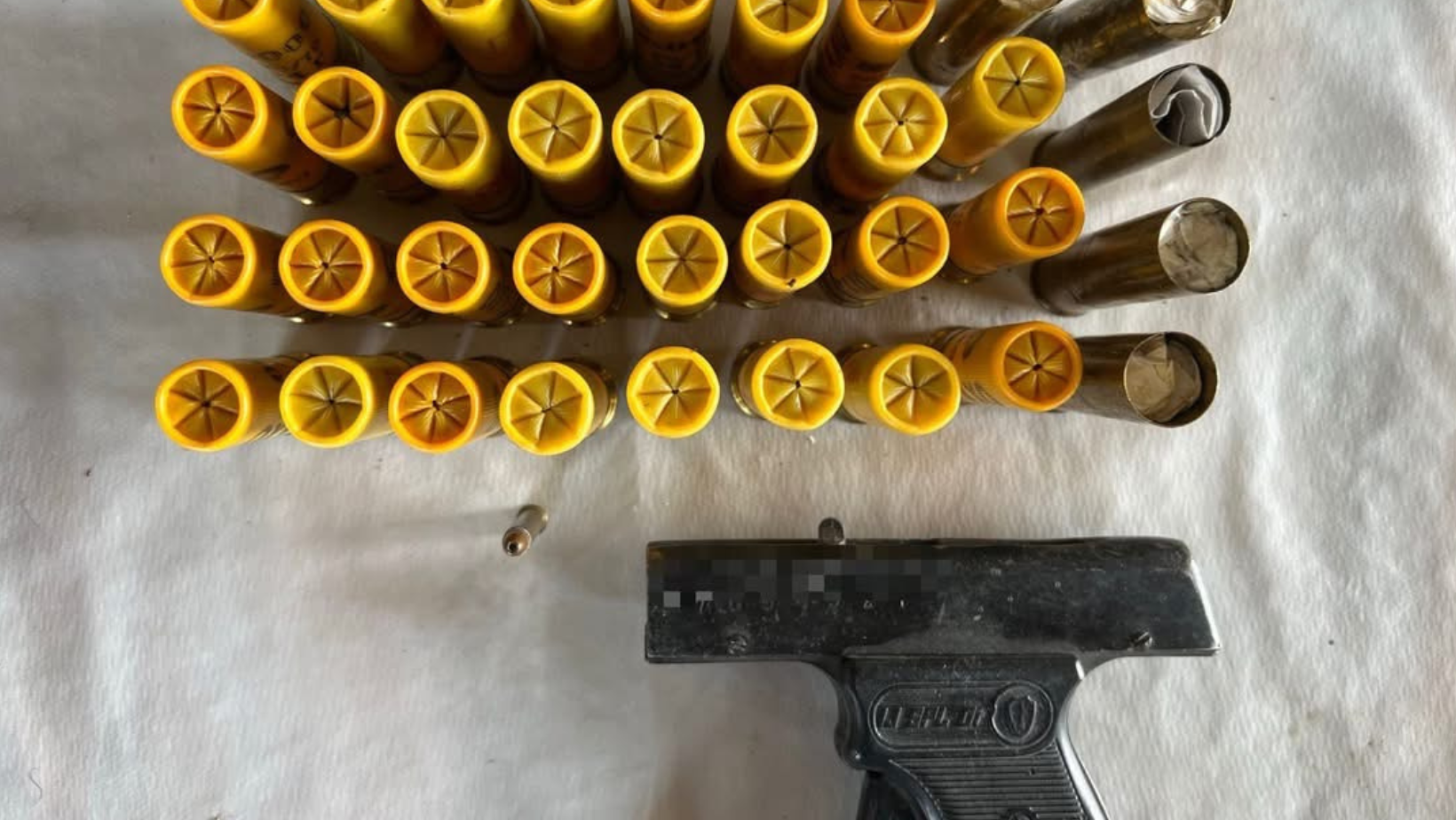 FOTO/ Zeci de cartușe și o armă, găsite ilegal într-o gospodărie din Orhei