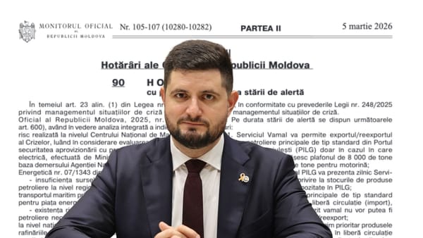 DOC/ Starea de alertă în sectorul energetic, în vigoare: exportul și reexportul de produse energetice, limitat de astăzi