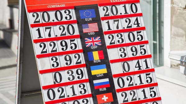 Euro se ieftinește cu aproape un ban, dolarul se scumpește nesemnificativ